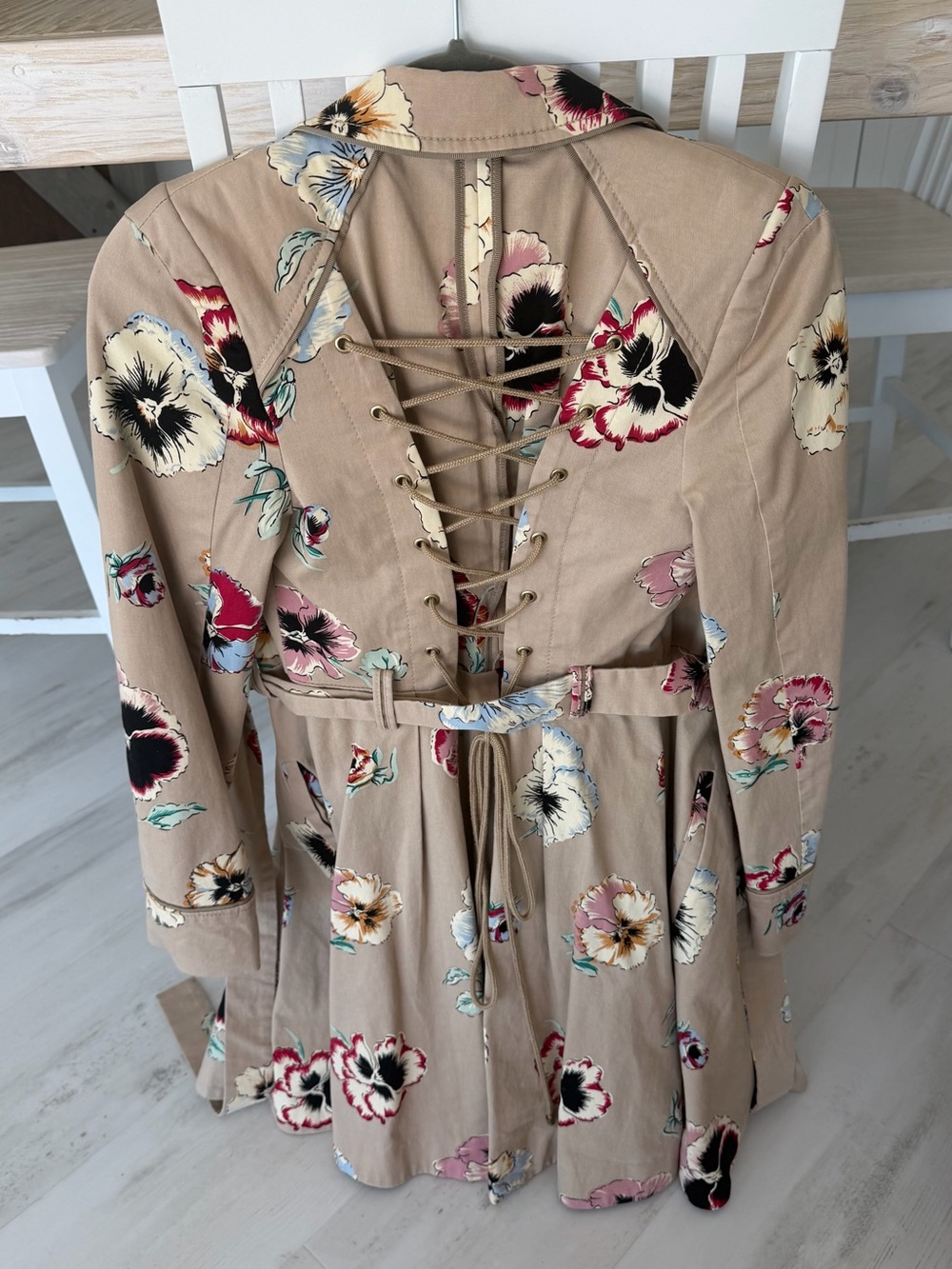 elevenses Tan Floral Trench Coat - Picture 4 of 4